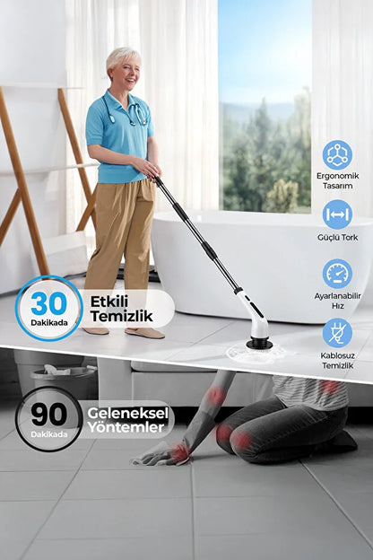 CleanForce Pro 9X – 9 Başlıklı Şarjlı Turbo Temizlik Fırçası