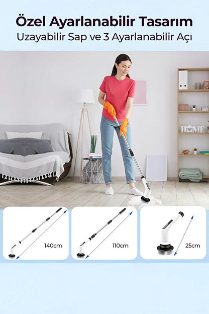 CleanForce Pro 9X – 9 Başlıklı Şarjlı Turbo Temizlik Fırçası