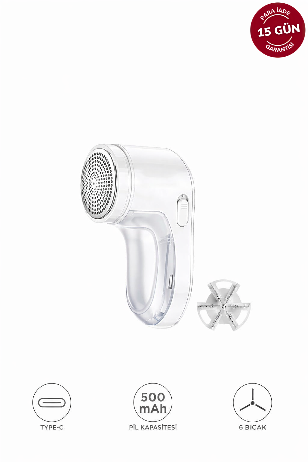 Şarjlı Tüy ve Tiftik Temizleme Makinesi Extra Bıçak Hediyeli