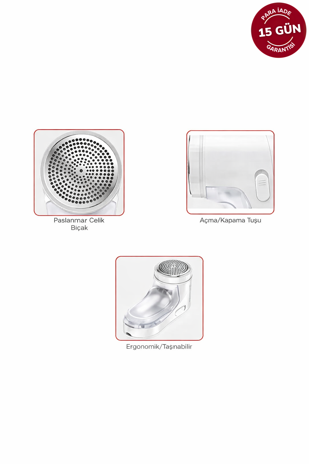 Şarjlı Tüy ve Tiftik Temizleme Makinesi Extra Bıçak Hediyeli