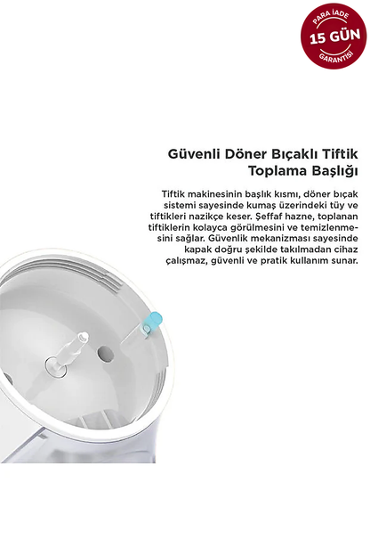 Şarjlı Tüy ve Tiftik Temizleme Makinesi Extra Bıçak Hediyeli