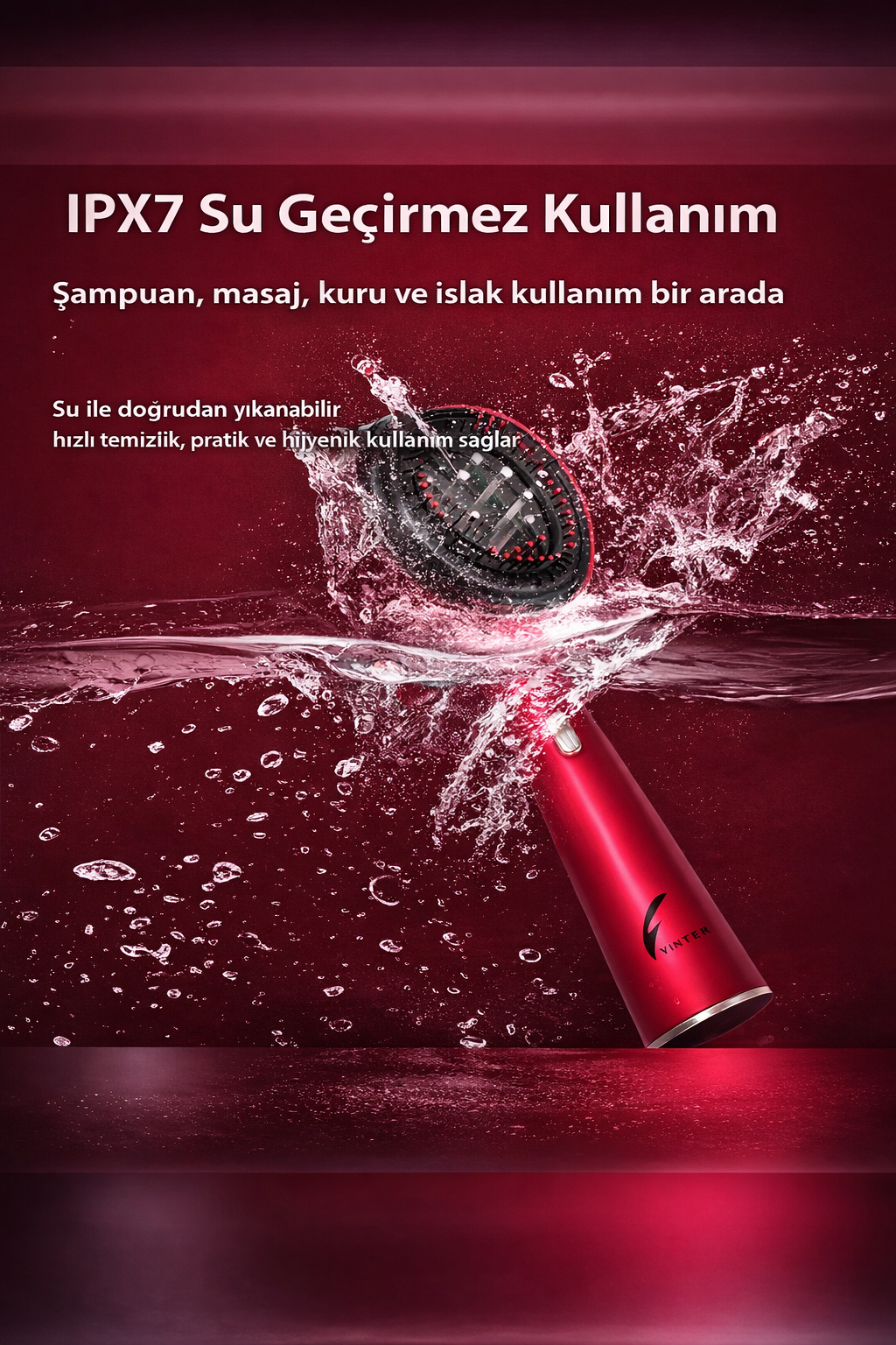 ZappyVibe HairBoost – Saç Masajlı Serum Hazneli LED Terapi Tarağı