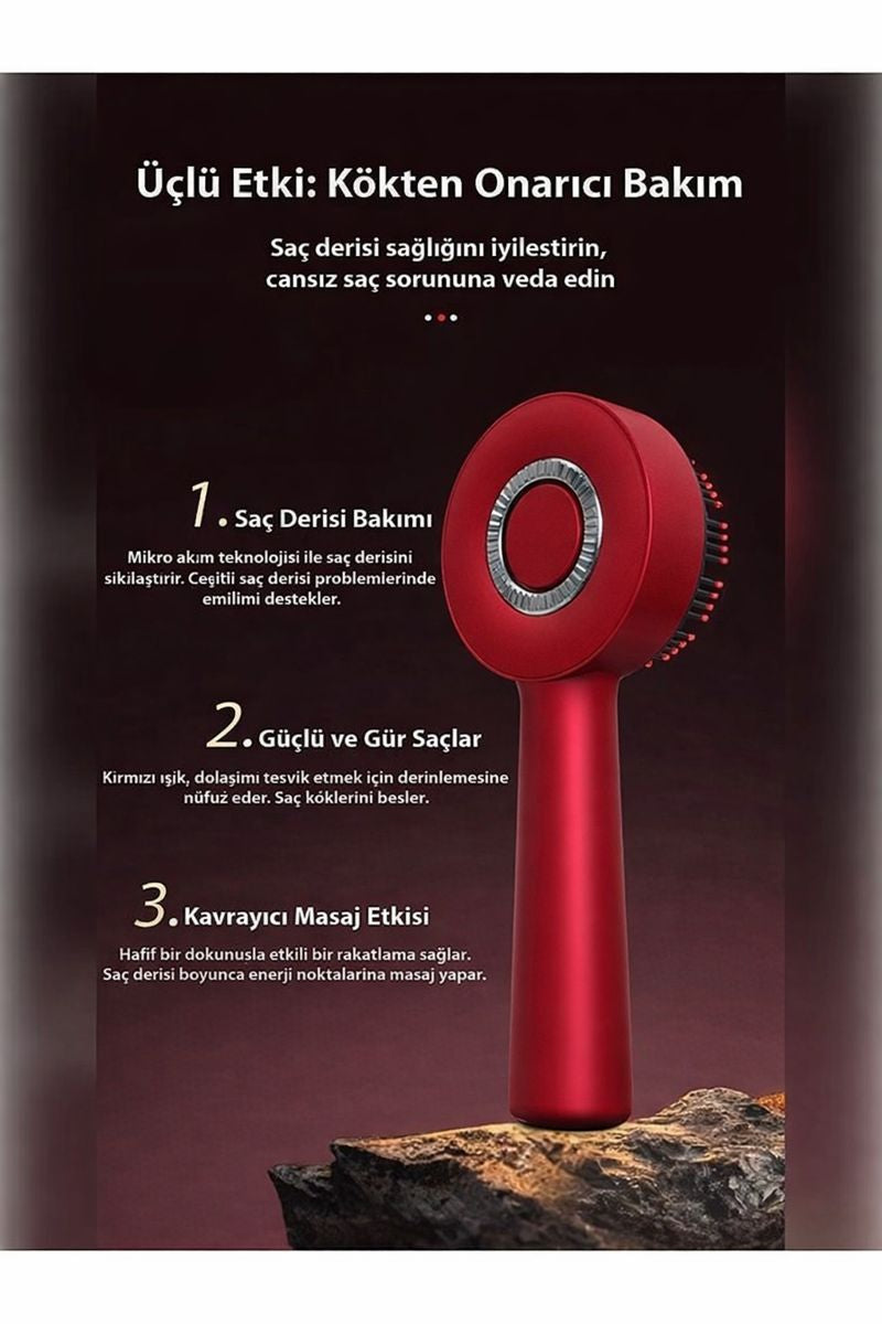 ZappyVibe HairBoost – Saç Masajlı Serum Hazneli LED Terapi Tarağı