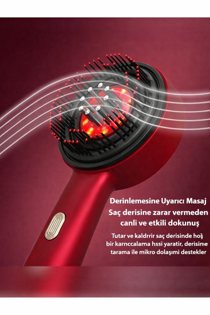 ZappyVibe HairBoost – Saç Masajlı Serum Hazneli LED Terapi Tarağı