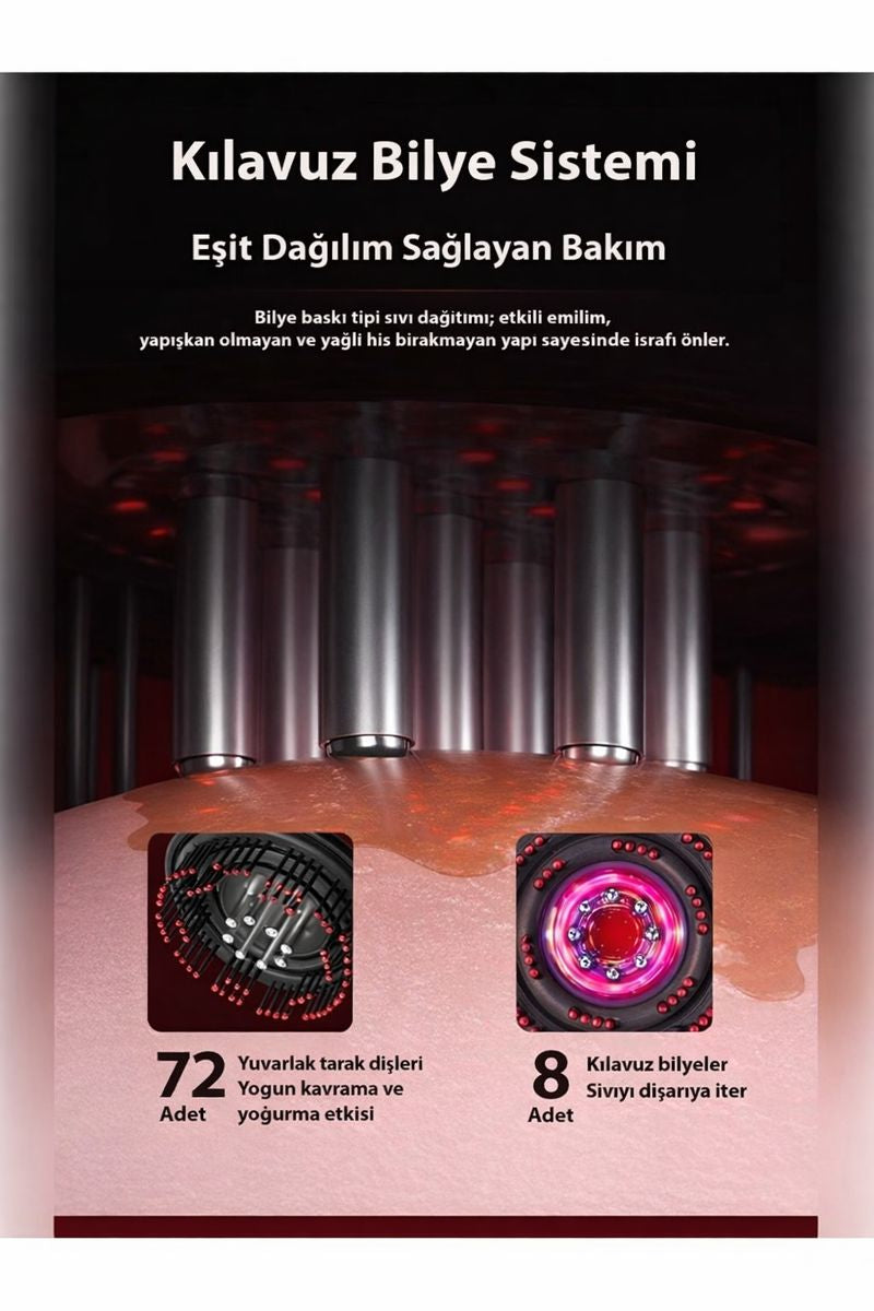 ZappyVibe HairBoost – Saç Masajlı Serum Hazneli LED Terapi Tarağı